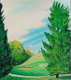 „Fifth Hole – Chenequa Country Club“, Öl auf Holz, signiert von Robert Richter
