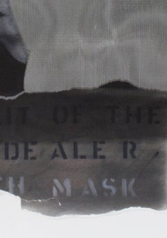 ""Art Dealer With Mask (Porträt von David Barnett)," Mixed Media signiert