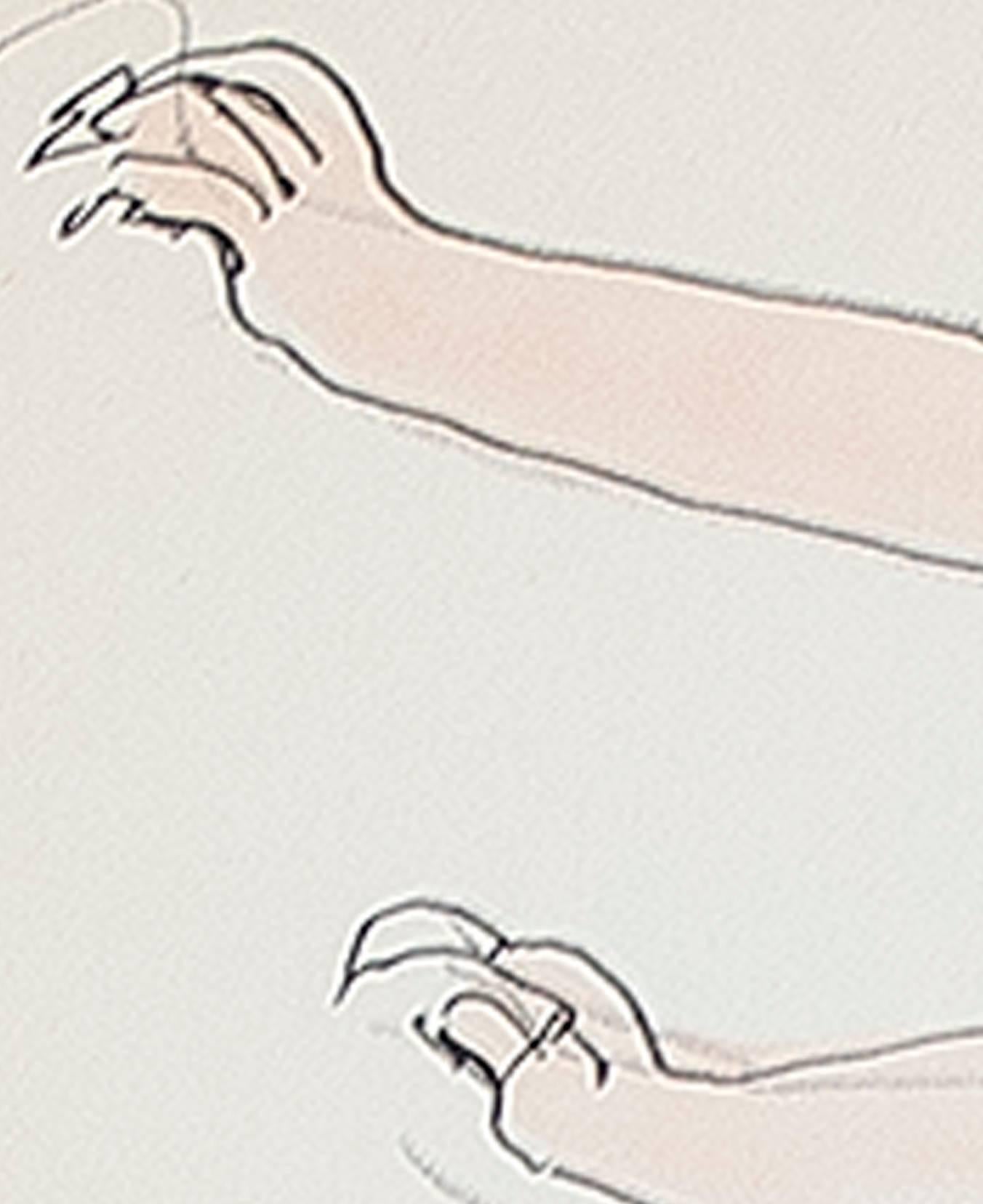 „Isadora Duncan (Orange), „ Stift, Tinte und Aquarell signiert von Abraham Walkowitz im Angebot 3