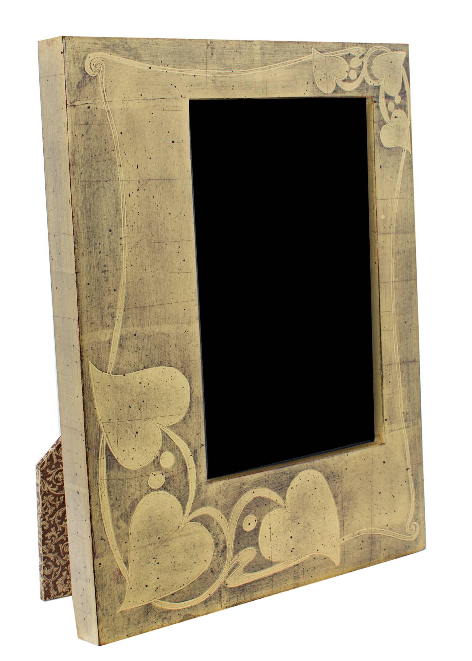 "Handmade 22K Gold Leaf Photo Frame, " Wood 4 x 6 in Handmade in Romania - Art by Unknown