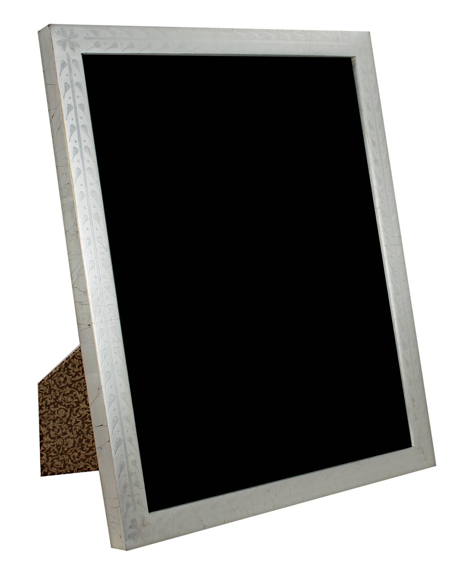 "Handmade 12K White Gold Leaf Photo Frame, " Wood 8 x 10 in from Romania