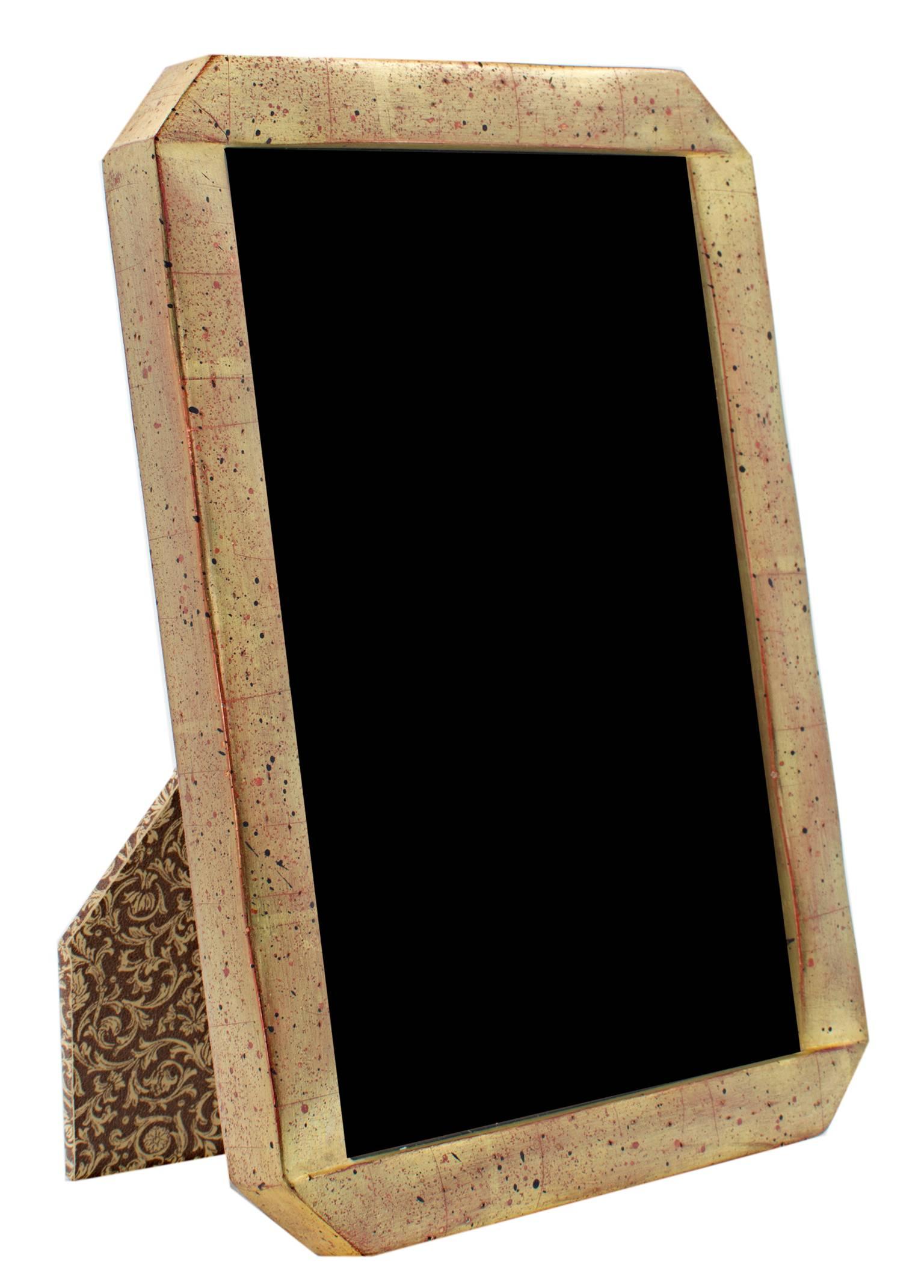 "Handmade 22K Gold Leaf Photo Frame, " Wood 4 x 6 in Frame created in Romania - Art by Unknown