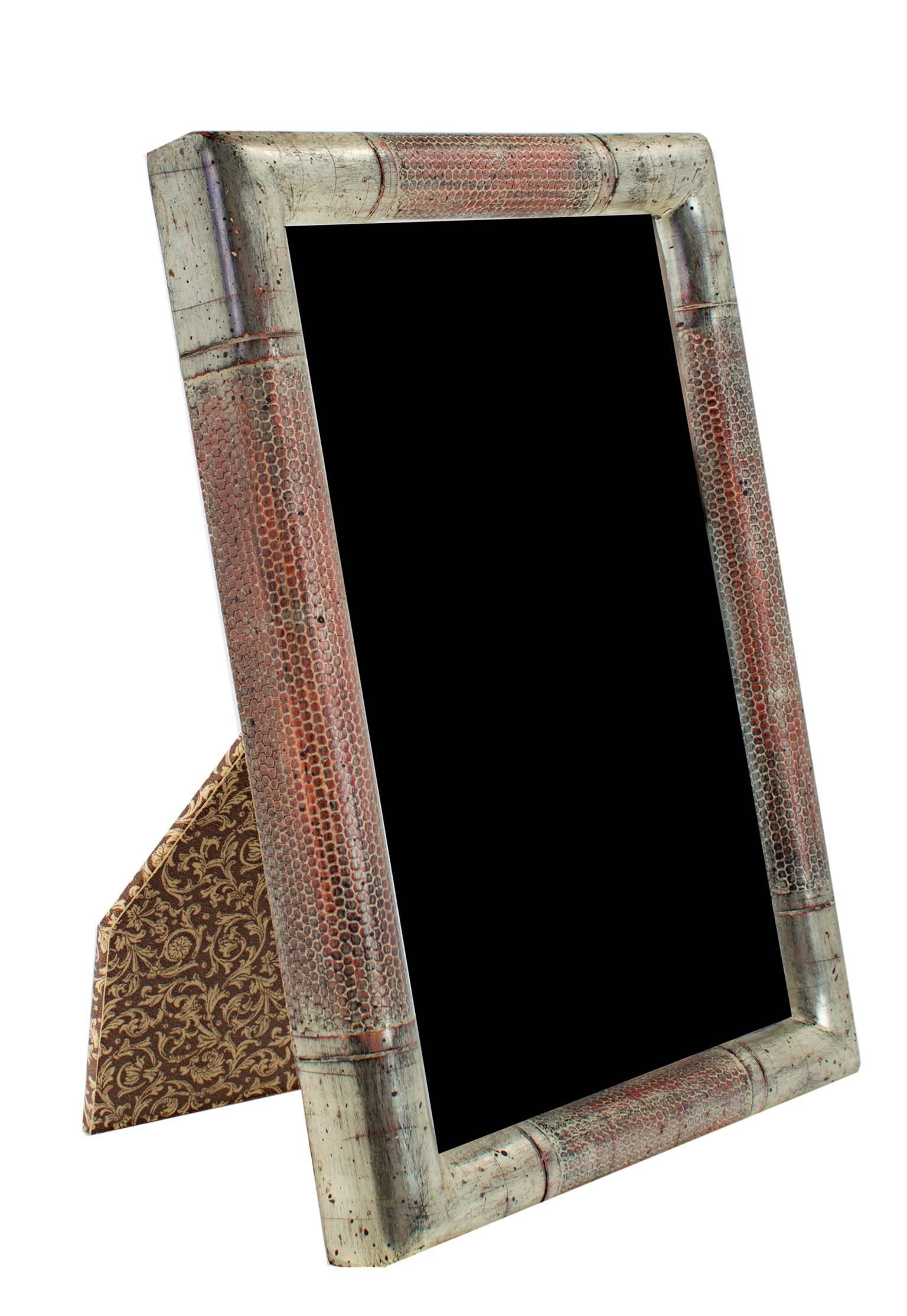 "Handmade 12K White Gold Leaf Photo Frame, "  Frame 4 x 6 in created in Romania - Art by Unknown