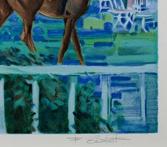 "Paddock, " Original Lithograph Portrait signed by Francois Batet