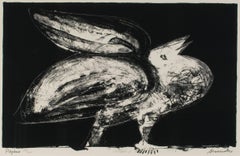 "Pajaro (Parrot)," Black and White Lithograph signed by Arthur Secunda 