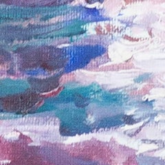 "Under the Moonlight Beside the Sea of Shining Light" Oil signed by Helen Hulsey