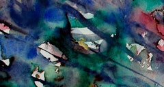 „Metamorphosis“, Original abstraktes Aquarell, signiert von Jeanne Spicuzza