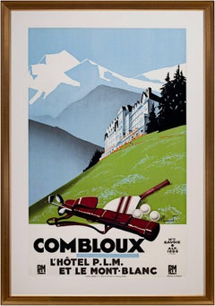 "Combloux (Golfing)," original lithograph poster by Pierre Commarmond