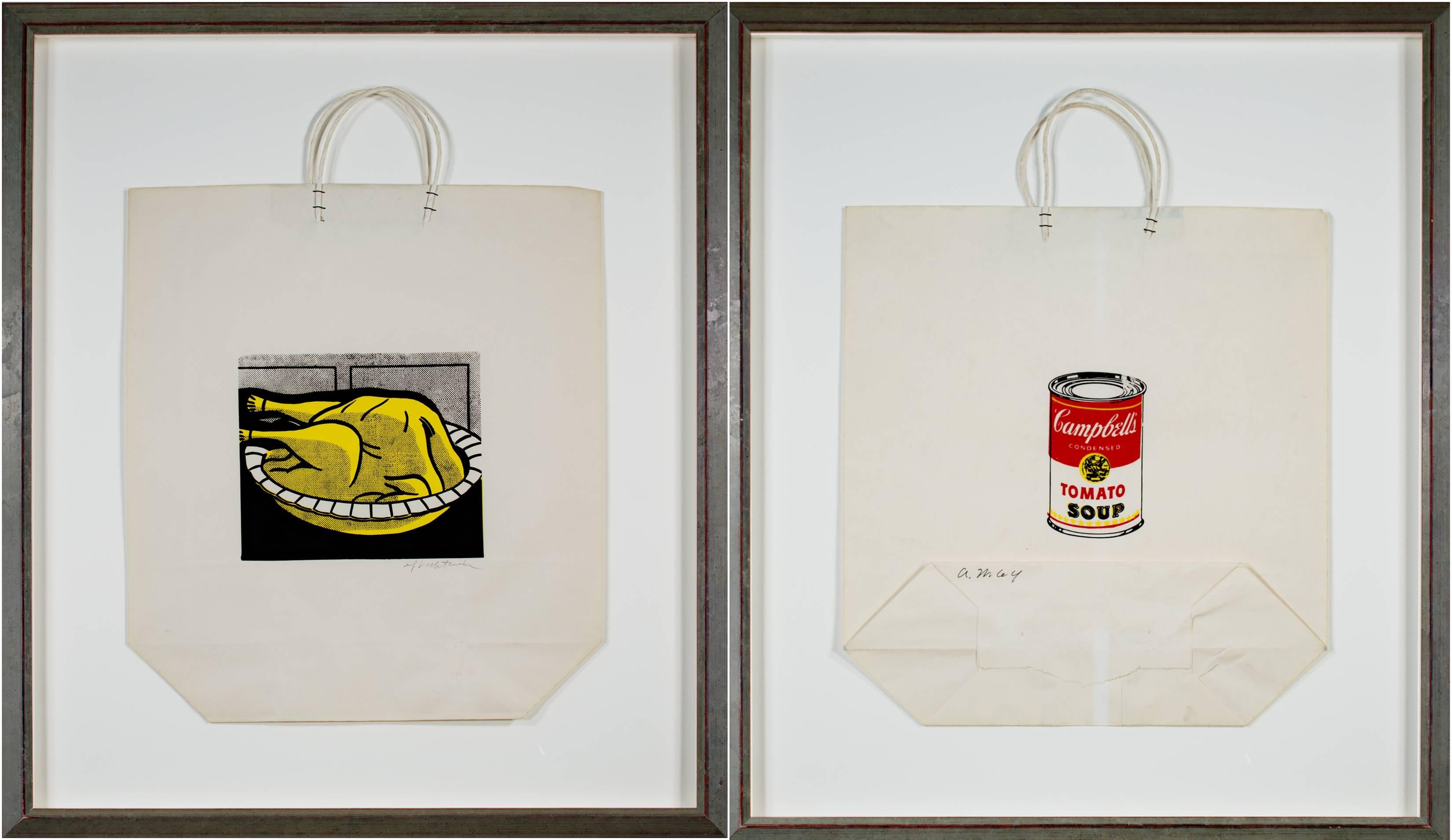"Turkey Pie" and "Campbell's Soup Can, " Shopping Bags by Warhol & Lichtenstein - Print by Andy Warhol and Roy Lichtenstein