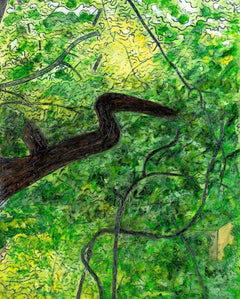 "House in the Woods, " Oil on Wood signed by Robert Richter