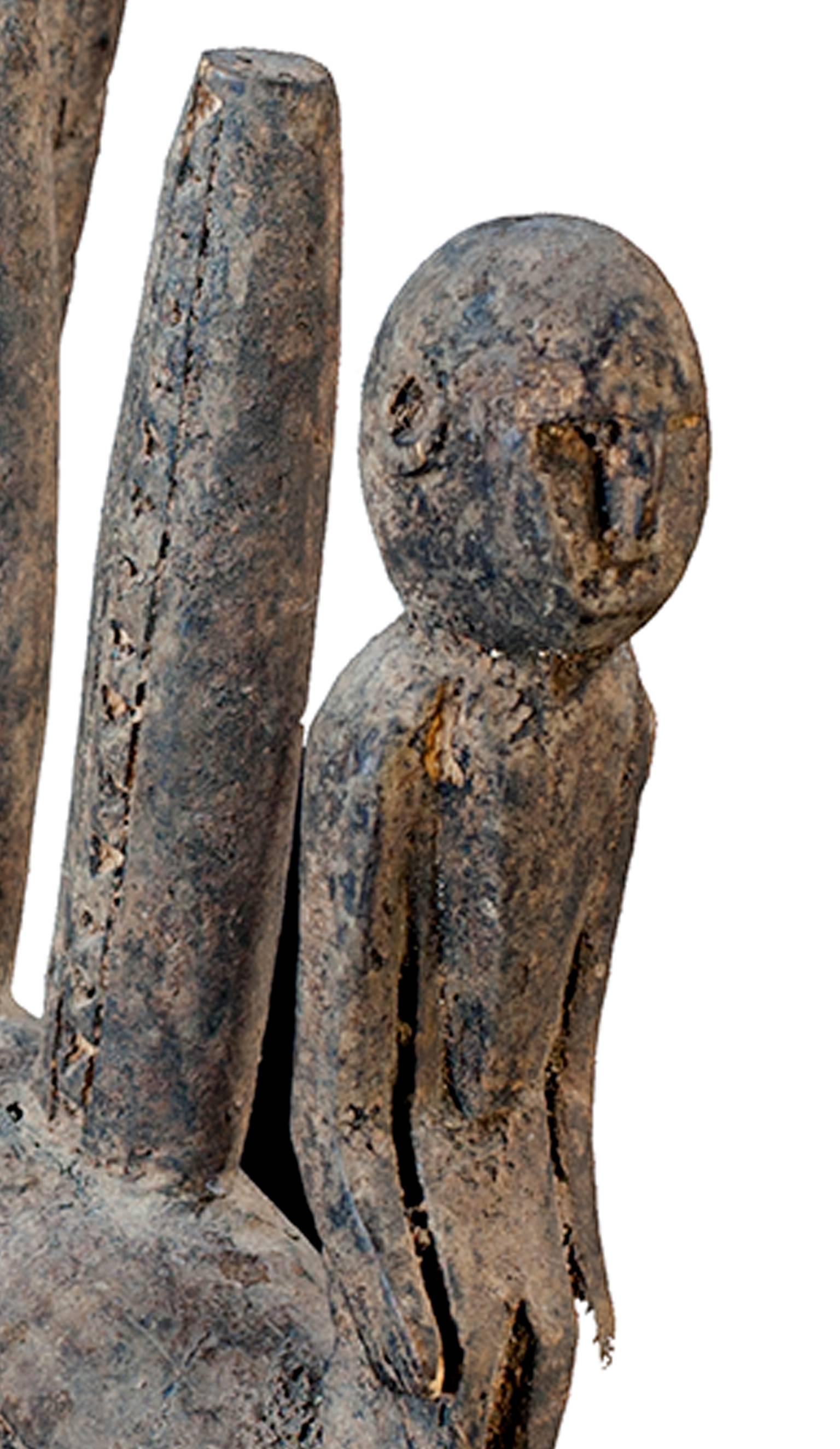 Paire de coiffeuses d'anteslopes Bambara, masculines et féminines, bois sculpté en vente 7