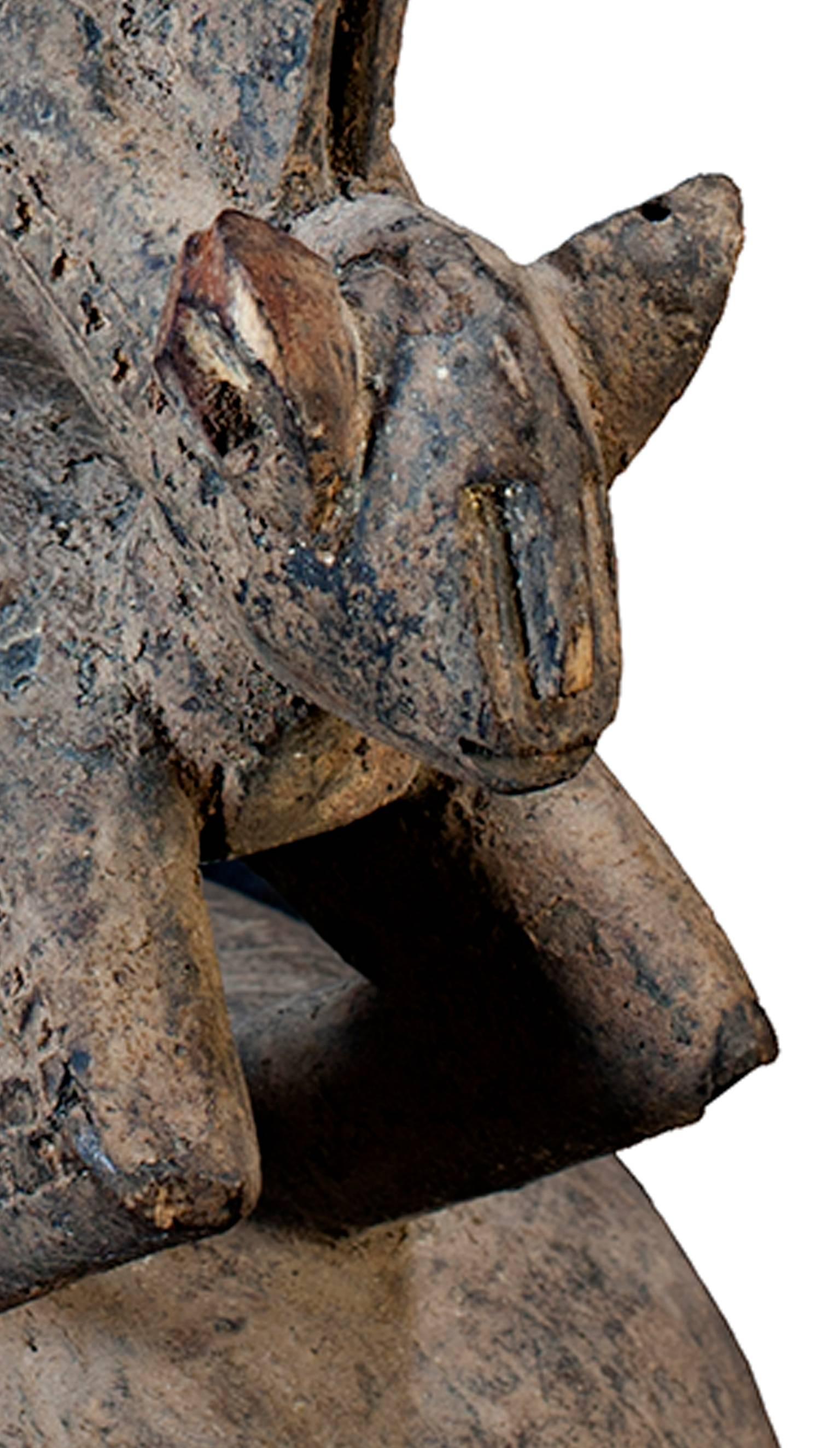 Paire de coiffeuses d'anteslopes Bambara, masculines et féminines, bois sculpté en vente 8