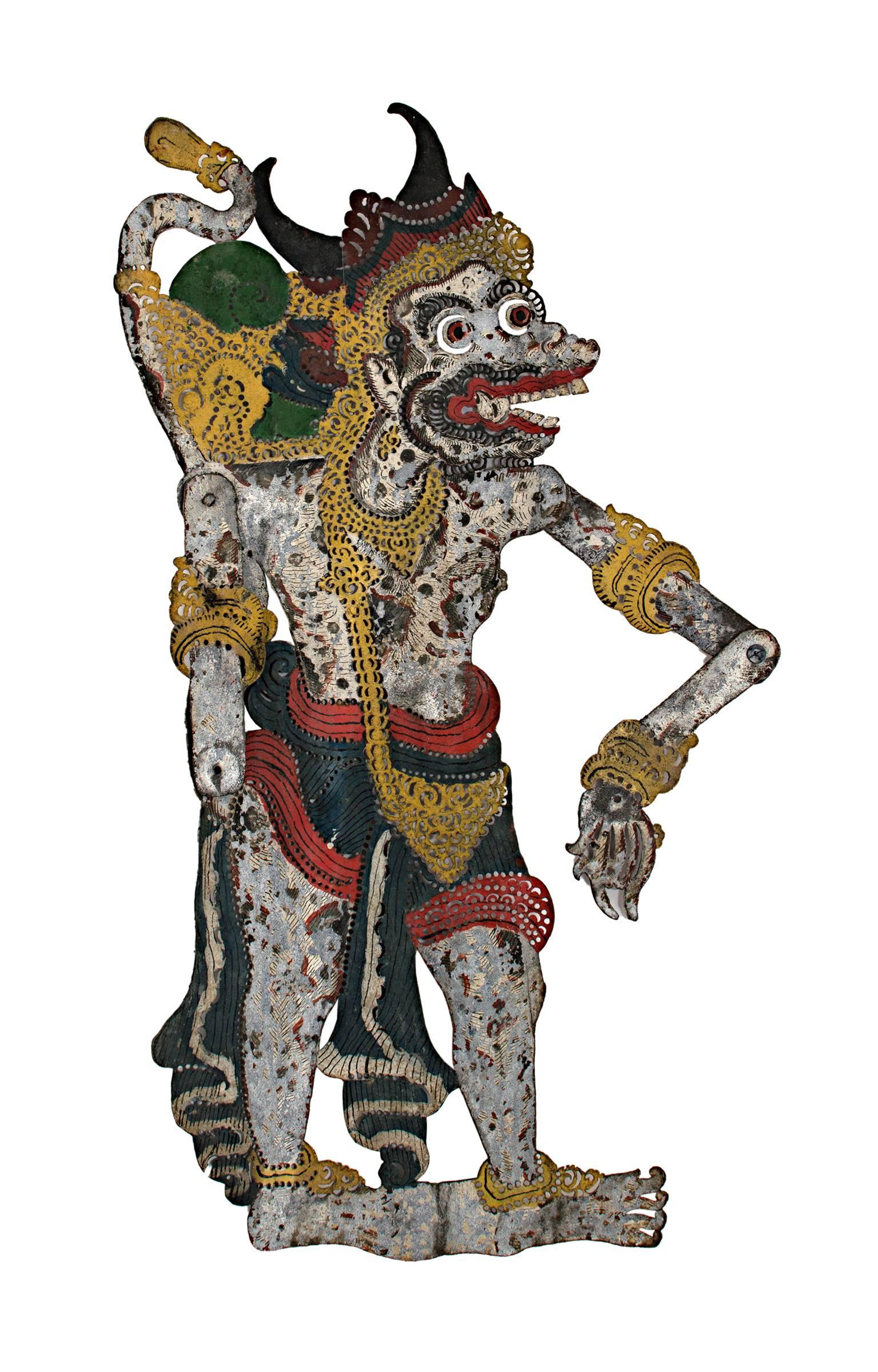 Unknown Figurative Sculpture - "Shadow Puppet Wayang Purwa, " Leather created in Indonesia in the 19th century