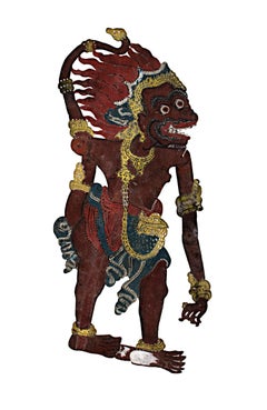 "Indonesian Shadow Puppet Wayang Purwa, " Leather created in Indonesia