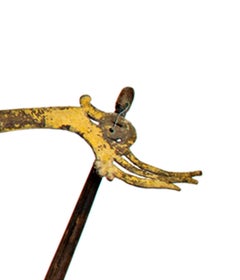 "Flat Wooden Shadow Puppet, " Wood & Leather created in Indonesia in the 19th C