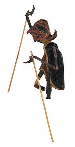 "Flat Wooden Puppet (male)," Wood & Leather created in Indonesian in the 19th C
