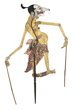 « Puppet indonésien d'ombre », bois et cuir créé en Indonésie vers 1800