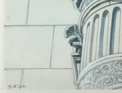 „Corinthische Säulen“, Aquarell signiert von Bruce McCombs