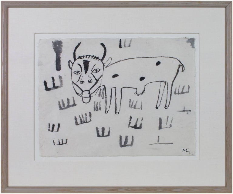 Miguel Castro Leñero "Untitled," Two Ink on Japon Nacre Paper pieces