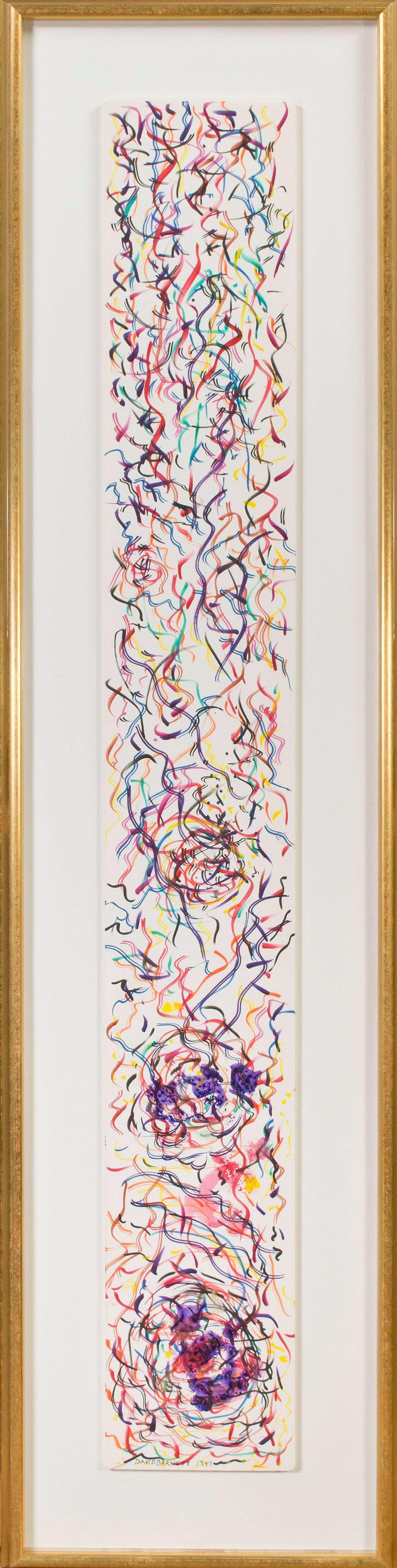 „Morph Dog Frenzy“, Tinte, Aquarell und Acryl, signiert von David Barnett im Angebot 4
