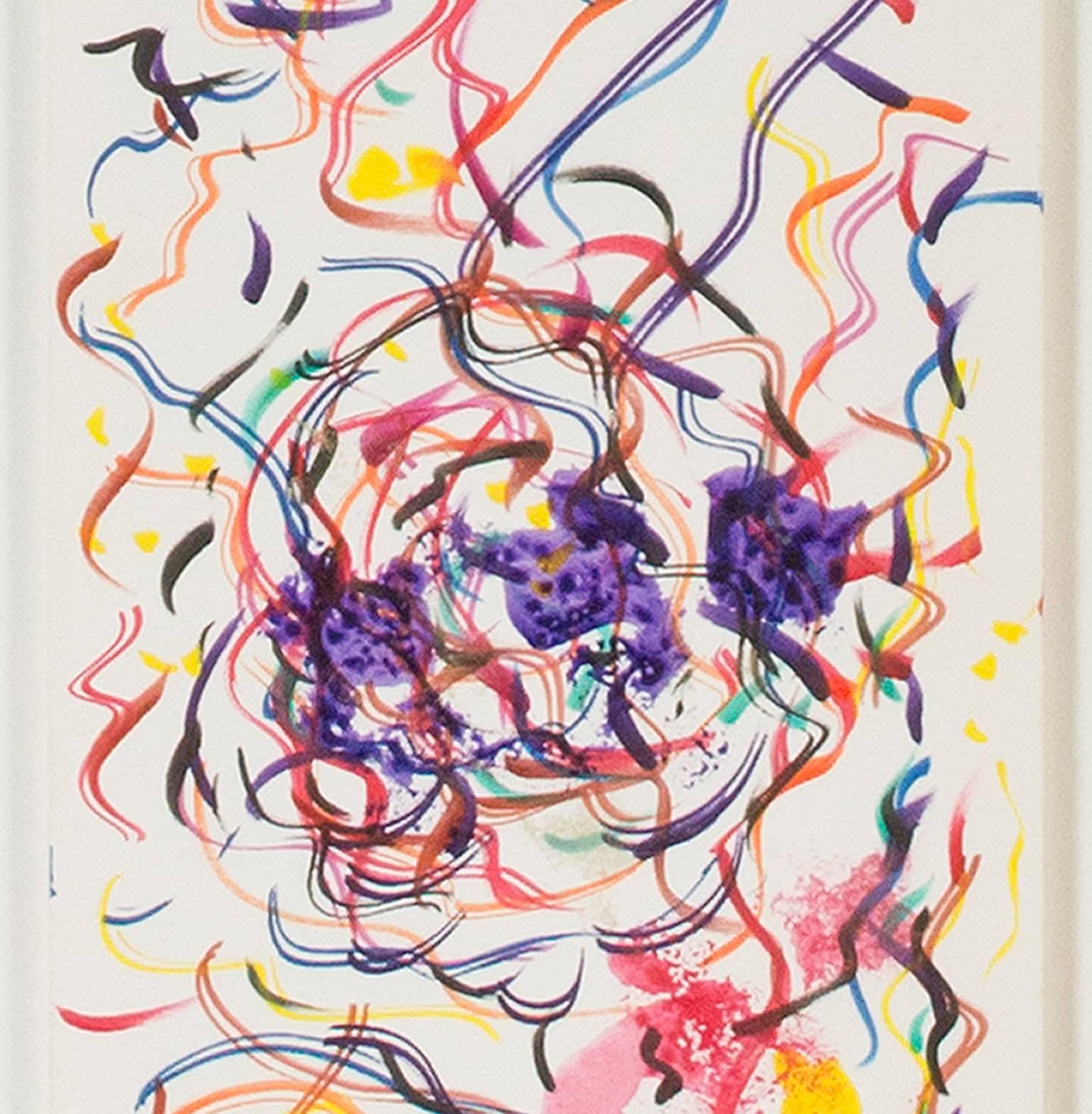 „Morph Dog Frenzy“, Tinte, Aquarell und Acryl, signiert von David Barnett im Angebot 3