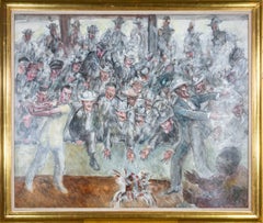 'Cock Fight in Cuba' original Regionalist painting signed by John Steuart Curry