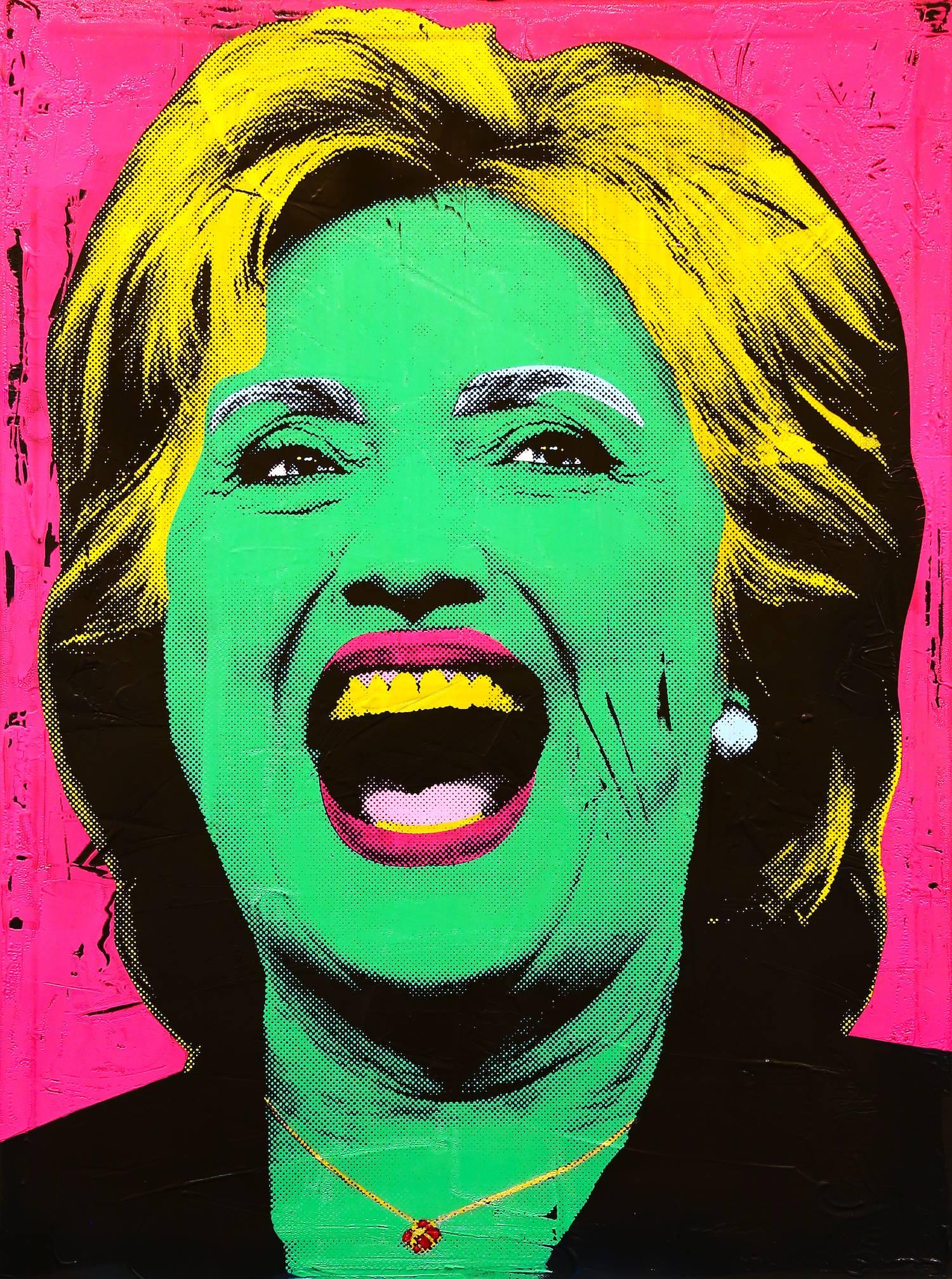 Hilary Clinton - Mixed Media Art by Devon Almarinez