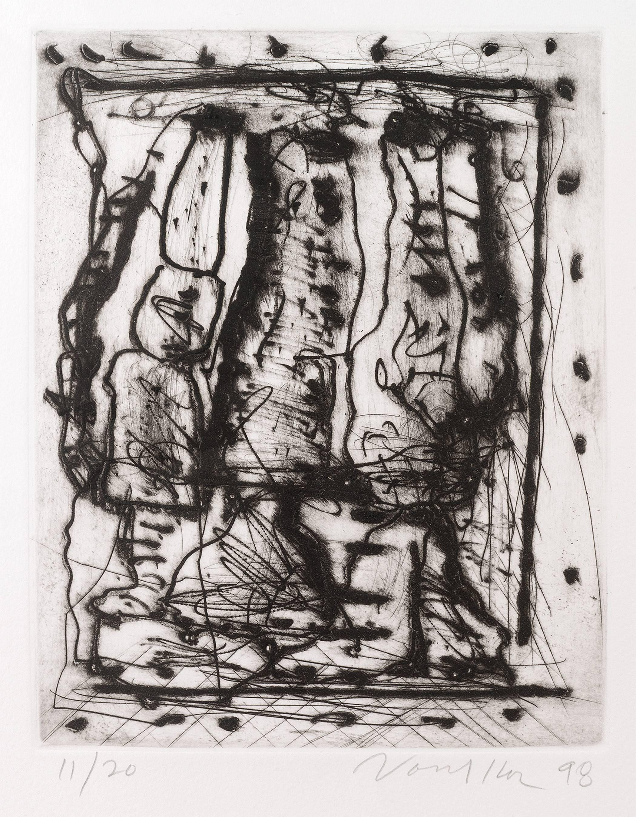 Peter Voulkos Print - Untitled Dry Point Etching CR 314-PR