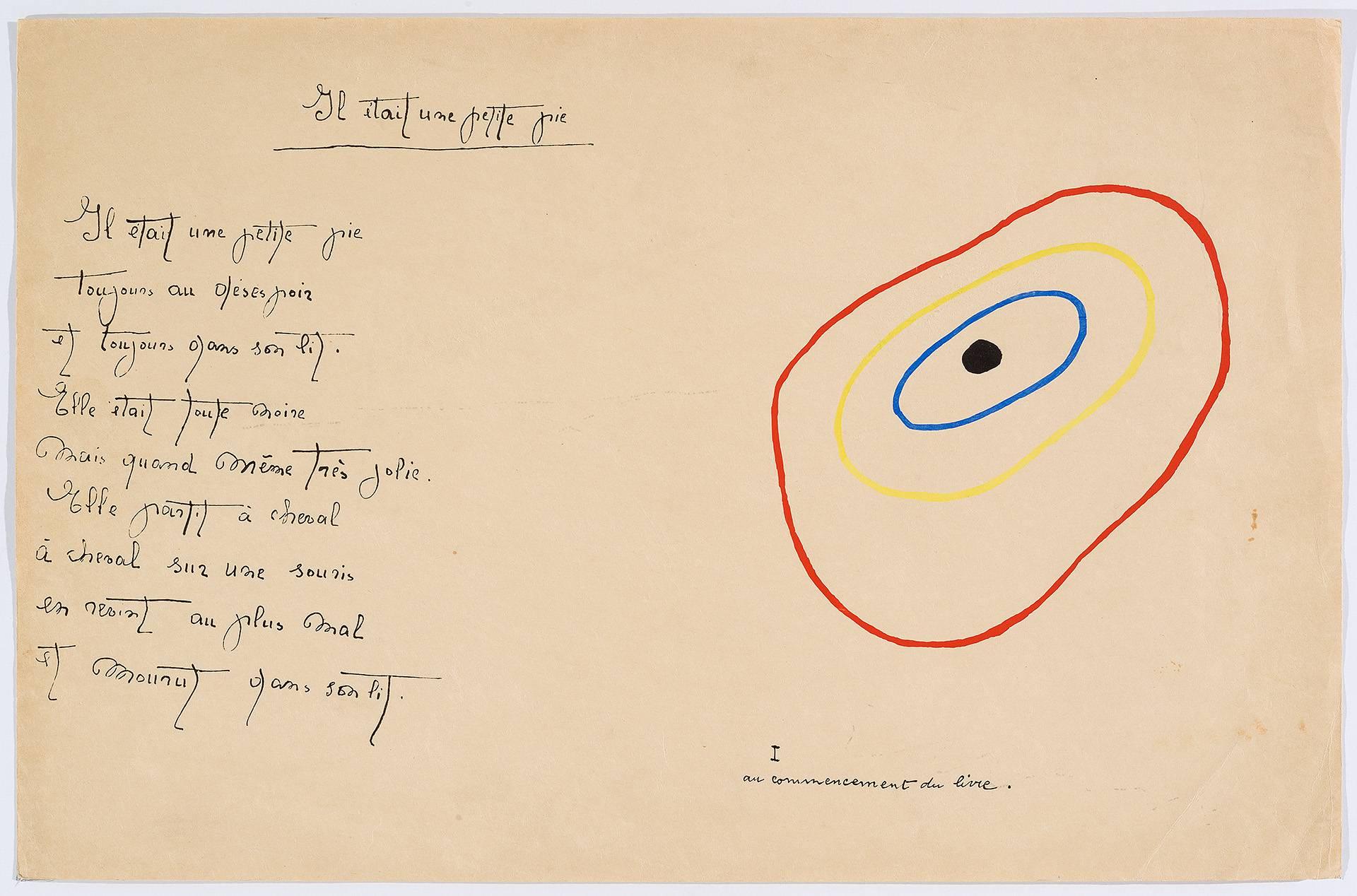 Joan Miró Figurative Art - “Il était une petite pie" (There Was a Little Magpie) - Sheet I