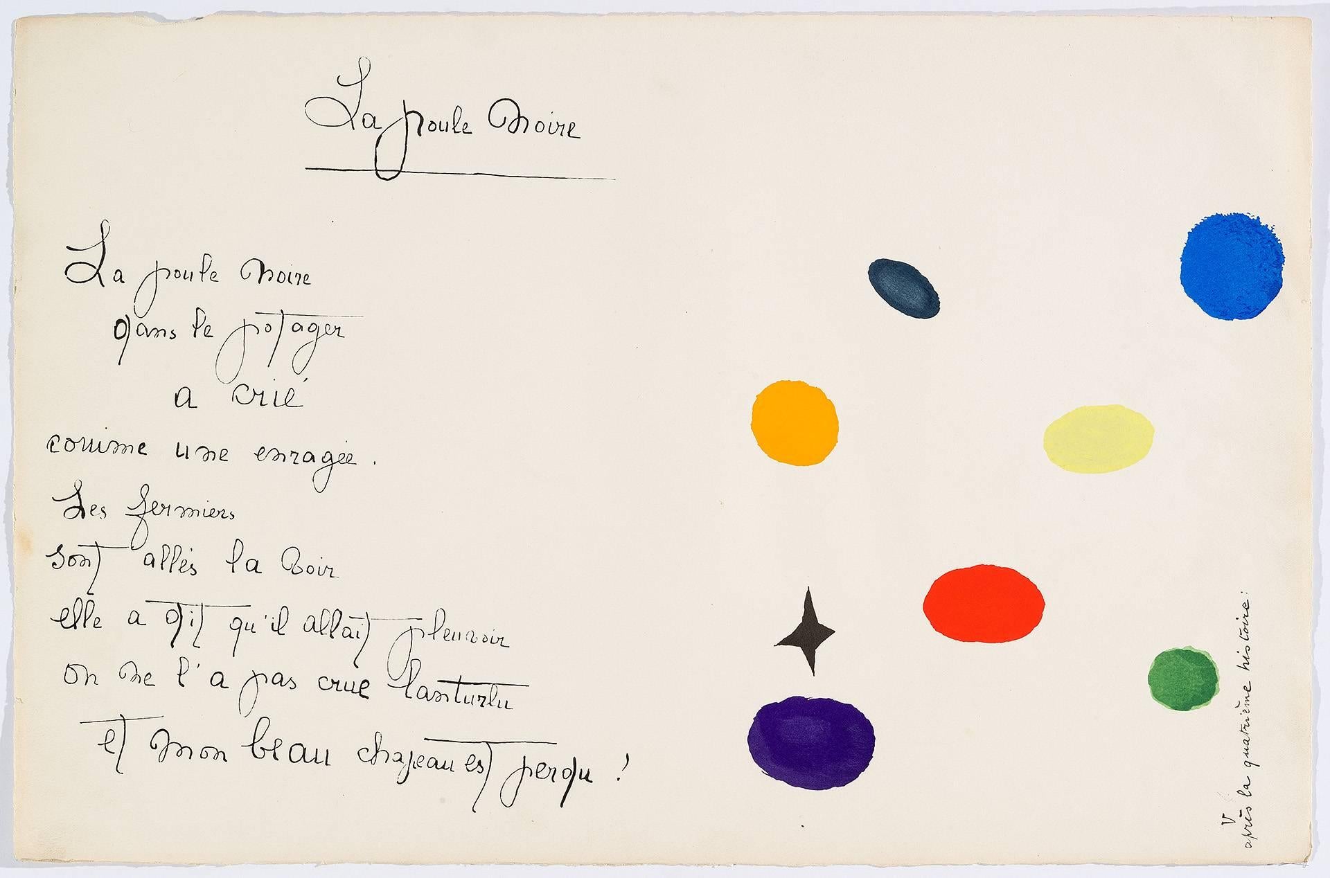 Joan Miró Figurative Art - “Il était une petite pie" (There Was a Little Magpie) - Sheet V