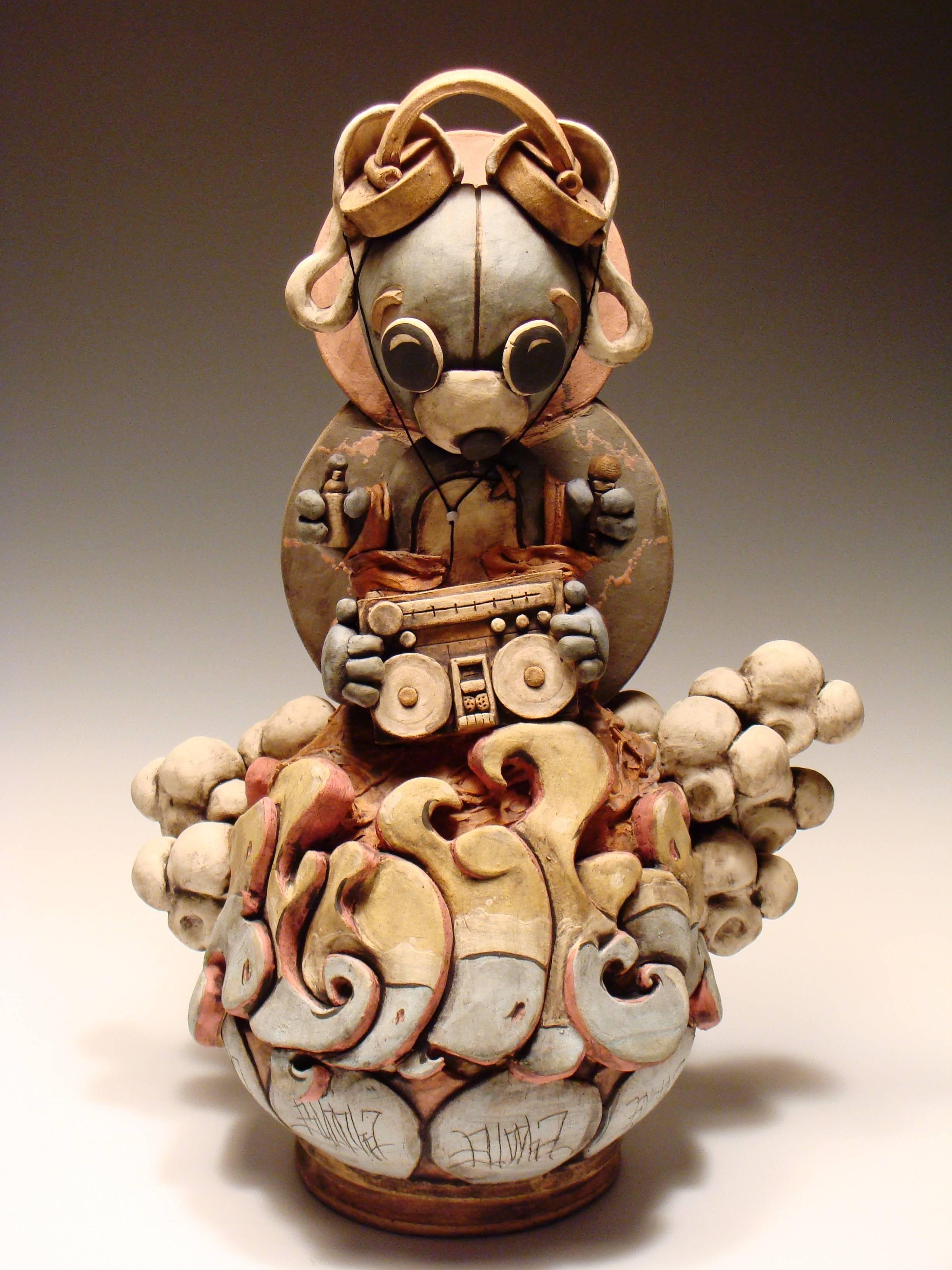 Bob Schultz Figurative Sculpture - Sarasuati Buddha Buddy