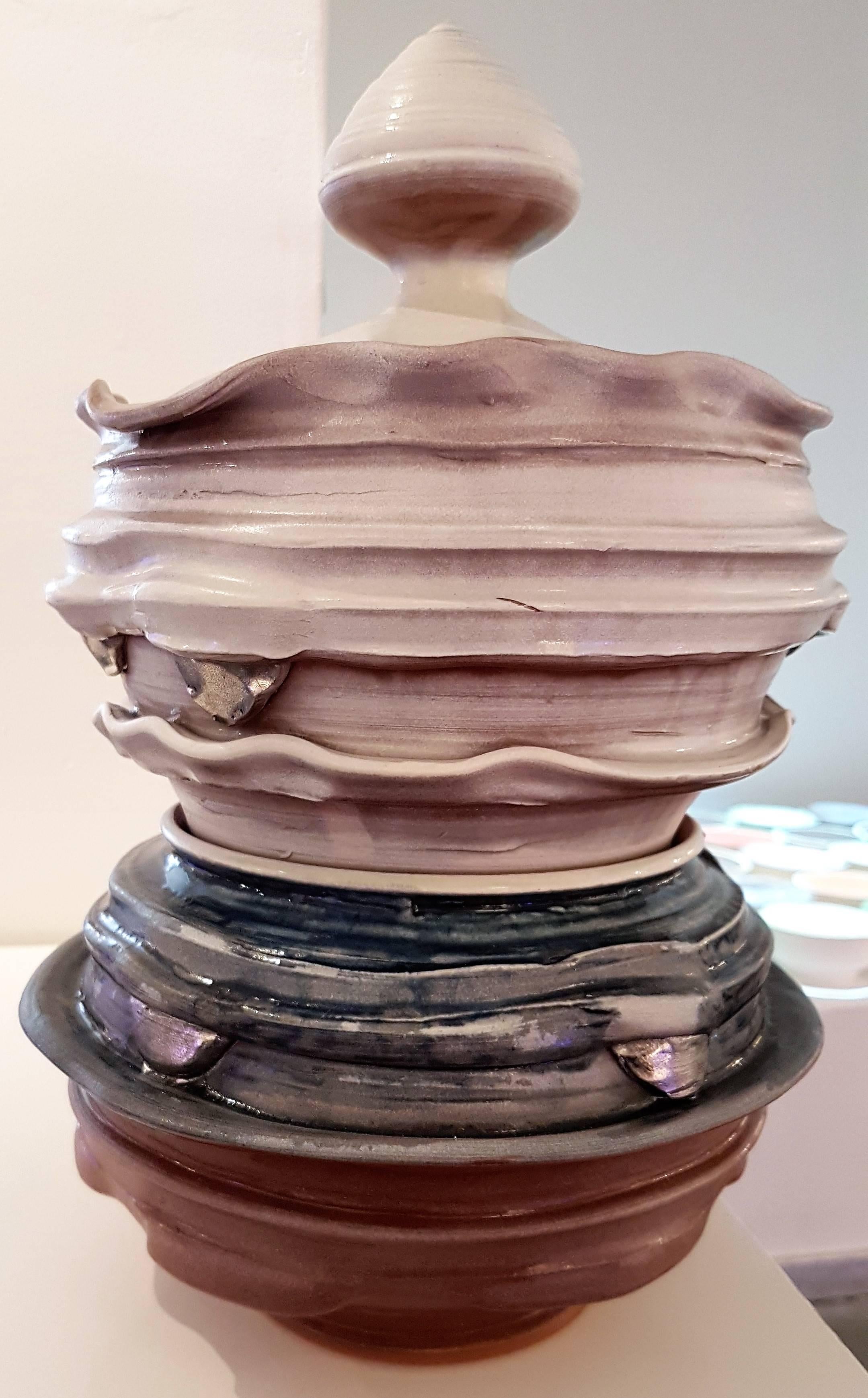 Mariko Brown Harkin Abstract Sculpture - Monumental Covered Jar #1