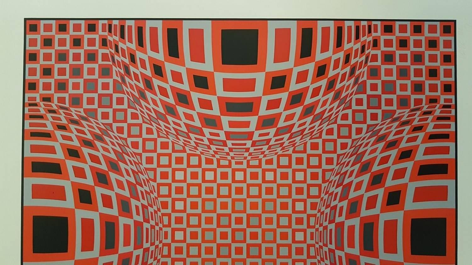Victor Vasarely Enigma Four Red Spheres At 1stdibs Vasarely Signed