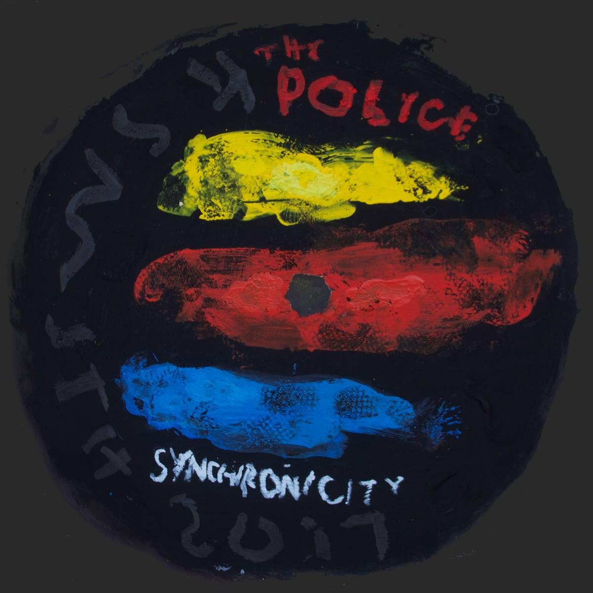 Kerry Smith Figurative Painting - Off the Record / The Police / Synchronicity