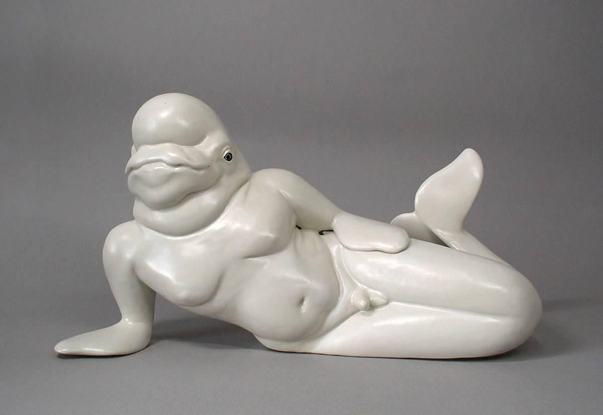 Keira Norton Figurative Sculpture - Reclining Beluga