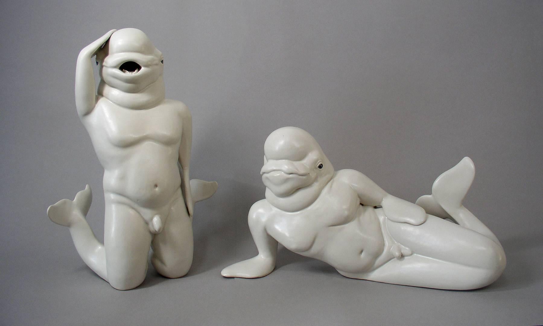 Keira Norton Figurative Sculpture - Beluga Boys