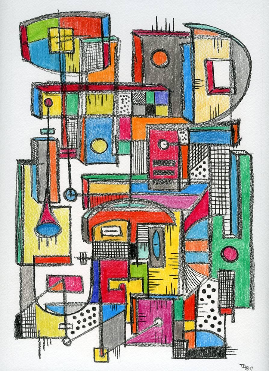 Terry Dixon Abstract Drawing - Kinetic Abstraction #12