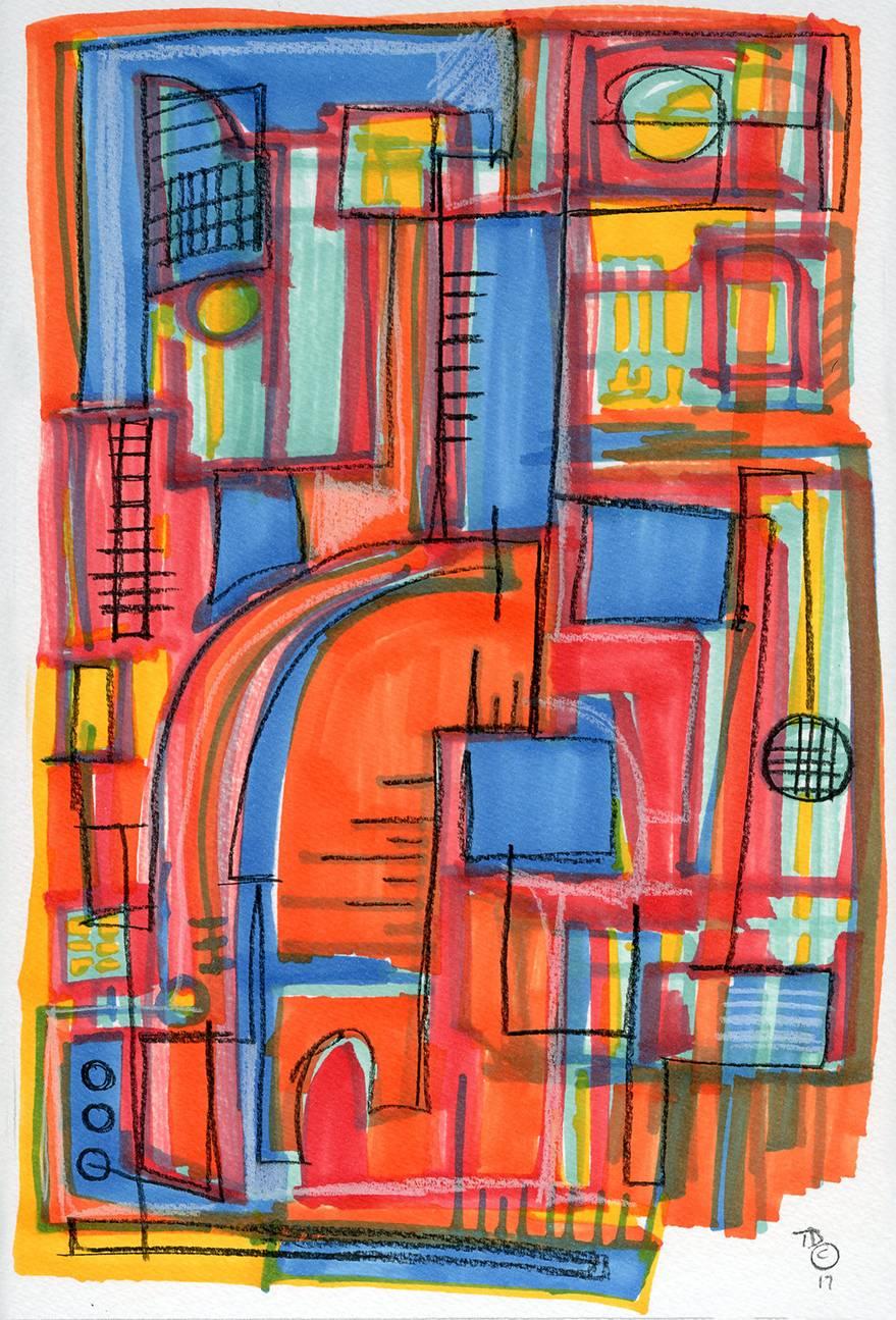 Terry Dixon Abstract Drawing - Kinetic Abstraction #17