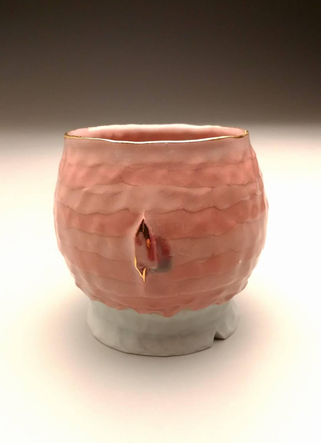 Sugar coated teabowl - Pink - Art by Yoonjee Kwak