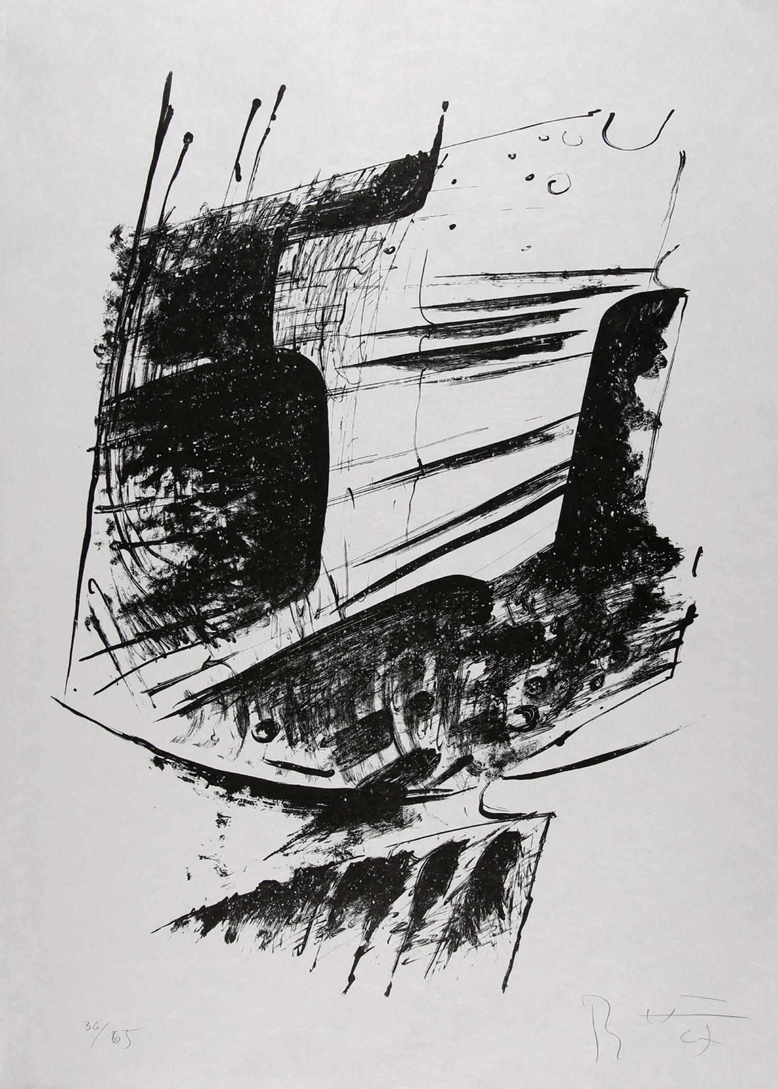 Bernhard Heiliger Abstract Print - Untitled Abstract Expressionist Composition