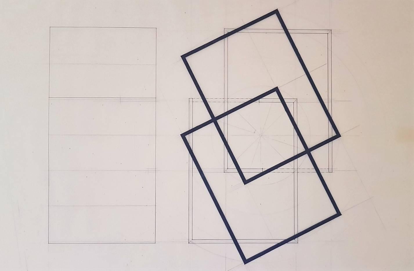 Untitled (Geometric Construction Drawing) - Art by Katsuhito Nishikawa