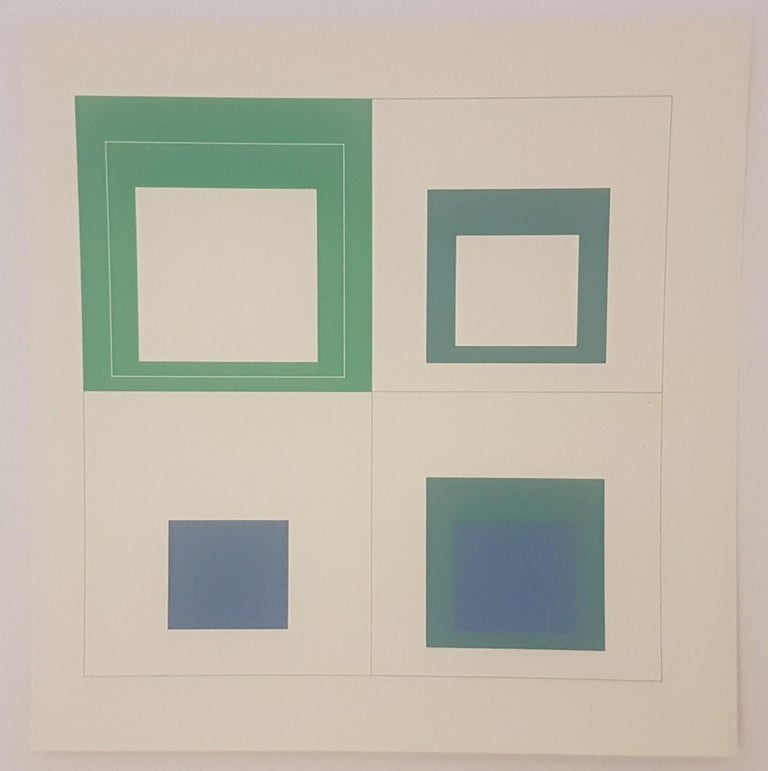 White Lines Squares - Set of Five (5) (Albers Minimalism Bauhaus Homage Square) For Sale 4