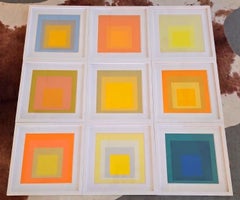 9er-Set „Homage to the Square“-Siebdrucke (geometrische Abstraktion, Minimalismus)