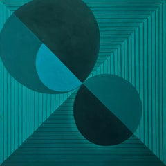 Tandem Lives In a Parallel Existence (Radial Perspective Lines, Circles, Teal)