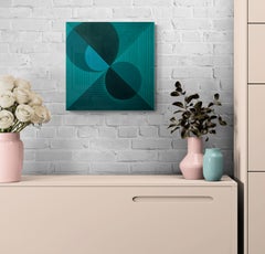 Tandem Lives In a Parallel Existence (Radial Perspective Lines, Circles, Teal)