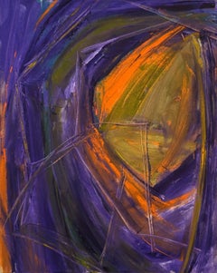 Aspect (Expressive Geometric Abstraction, Violet, Orange)