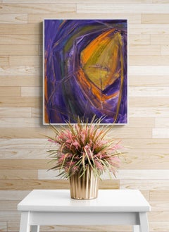 Aspect (Expressive Geometric Abstraction, Violet, Orange)