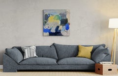 Backcountry (Gestural Abstract, Cool, Structured, Blue and Yellow Hues)