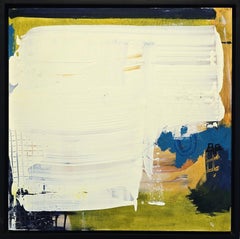 To Be Or Not To Be II (Gestural Abstract, Impasto, Cream, Blue and Olive Hues)