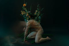 Trône de fleurs 2 (Portrait, Floral, Onirique, Surréaliste, Mouvement, Pose)